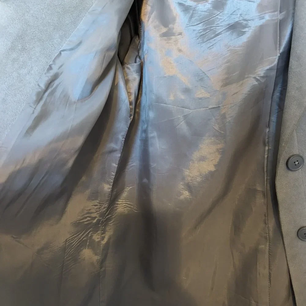 SOLD NEVER WORN 70s Union Label | Duster Coat | ULTRASUEDE | L | GRAY | Wilson's - Picture 8 of 13